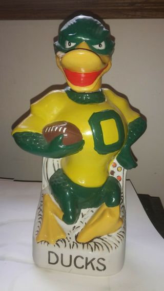 1974 Mccormick Whiskey Decanter Oregon Ducks Football Mascot Rare Bottle College