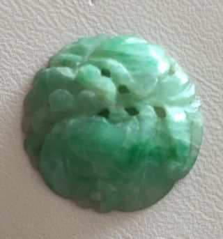 Estate Antique Green Jade Carved Gemstone Piece