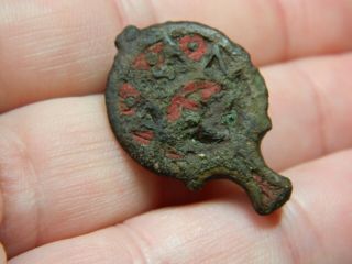 Rare Roman Romano british bronze enamelled plate brooch Metal detecting detector 2
