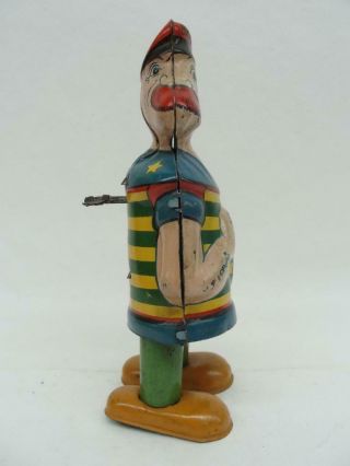 VINTAGE 30s J.  CHEIN RARE BARNACLE BILL WALKER TIN WIND UP TOY POPEYE CHARACTER 2