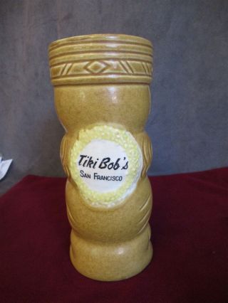 RARE Vintage TIKI BOB ' s San Francisco Ceramic Tumbler Mug ch76 3