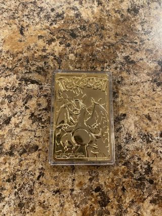 Pokemon 1999 Charizard Gold Metal Plated Trading Card Burger King Nintendo Rare