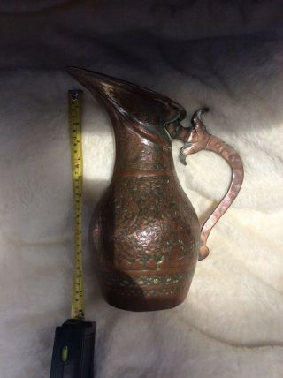Large Antique Vintage Copper And Brass Handled Vase Jug Arts & Crafts
