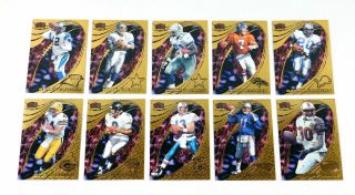 Rare 1997 Pacific Invincible Football Complete Pop Cards Gold Insert Set - Elway,