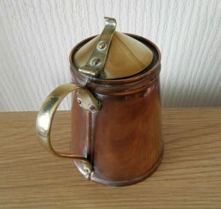 Antique W A S Benson ' s Patent Tin Lined Copper & Brass Lidded Water Jug 2