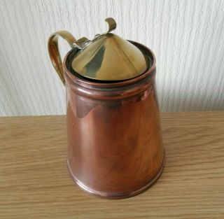 Antique W A S Benson ' s Patent Tin Lined Copper & Brass Lidded Water Jug 3