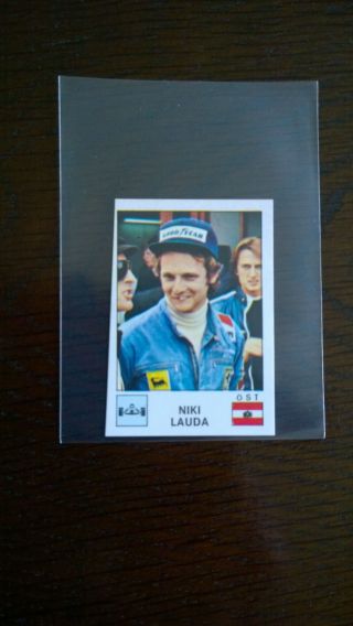Rare Niki Lauda Panini Sport Vedettes Rookie Sticker - 1974 - Miscut (great Con)