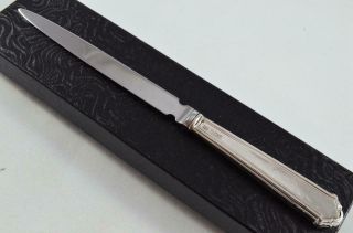 Great Boxed Sterling Silver Handled Letter Opener Chippendale Iii Pattern 1917