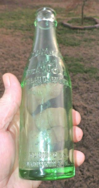 Rare Straight Side Coca Cola Bottle With Arrow " Shamokin,  Pa.