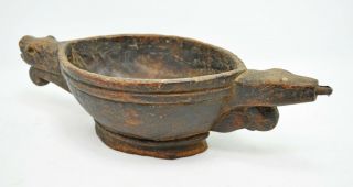 Antique Wooden Opium Water Bowl Kharal Hard Wood Old Fine Hand Carved
