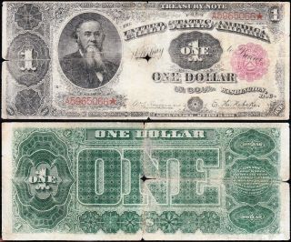 Rare 1890 $1 " Ornate " Stanton Treasury Note A5965066