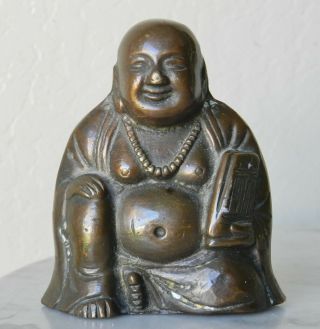 Antique C1920 Chinese Bronze Buddha Figurine Statue 中国青铜佛