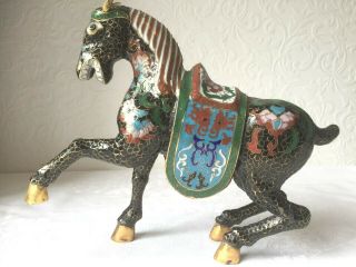 Stunning Vintage Chinese Cloisonne Horse Figurine