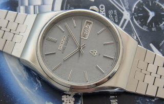 & Rare Vintage Seiko King Quartz Day/date Model 5856 - 8030 Japan Made Watch