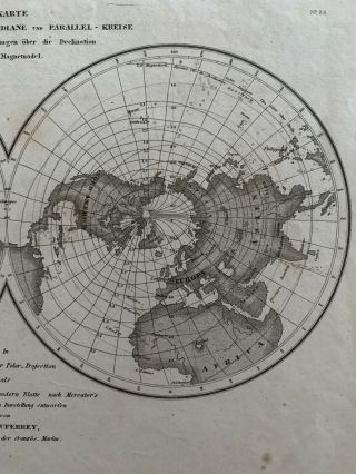 1852 NORTHERN & SOUTHERN HEMISPHERE ANTIQUE MAP BY JOSEPH MEYER 3