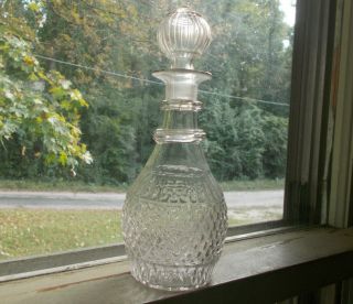 1830 Rare 5 1/2 " Pontiled 3 Mold Flint Glass Keene Gii - 33 Decanter Blown Stopper