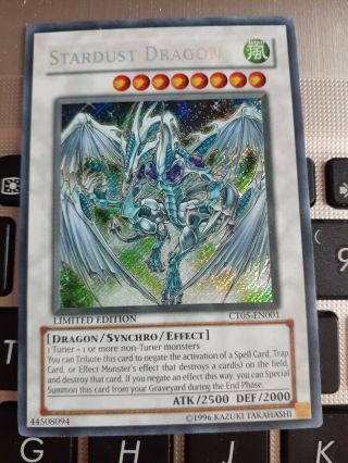 Yugioh Stardust Dragon Ct05 - En001 Secret Rare Limited Edition Card - M/nm