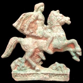 Rare Roman Period Bronze Horse & Rider AppliquÉ - 200 - 400 Ad (1)