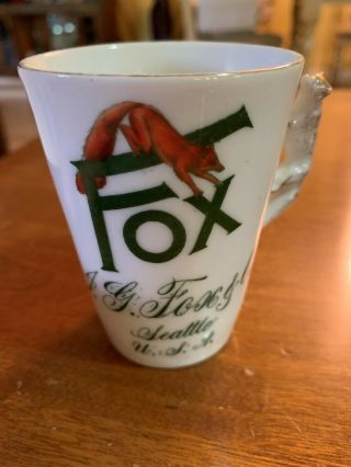 Rare Antique J.  G.  Fox & Co.  Mug Seattle From Three Crown China In Germany