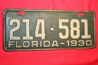 Rare Vintage 1930 Florida License Plate