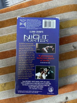 The Night Porter VHS drama Holocaust NAZI rare Janus Films 70’s erotic cult HTF 2