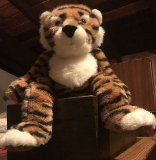 Rare Tickles The Bengal Tiger Cat Russ Berrie Weighted Stuffed Plush