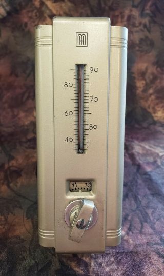 Vintage Honeywell Home Thermostat Regulator Timer - Gold Art Deco Salvage