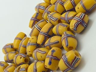 41 French Cross African Trade Beads Vintage Venetian Antique Old Glass Beads