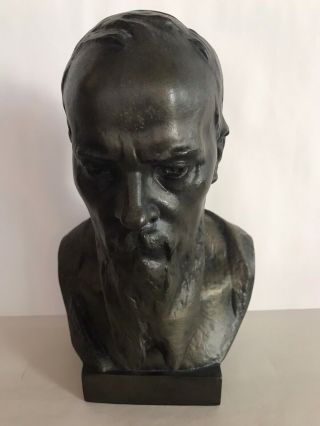 Very Rare Antique Russian Bronze Bust Signed