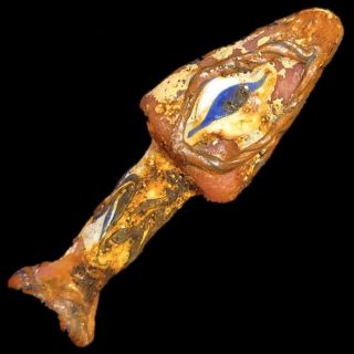 Rare Huge Phoenician Votive Glass Axe Head Artefact 300bc Quality (2)