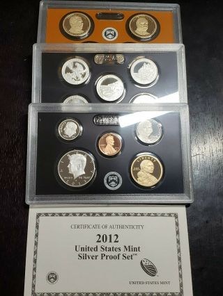 The Rare 2012 US Silver Proof Set with Box/COA and presidents - US Coins 2