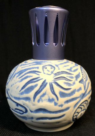 Rare Lampe Berger Por Revol Pottery Catalytic Oil Lamp Sea Life Beach Theme