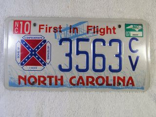 North Carolina Sons Of Confederate Veterans 1896 Specialty License Plate - Rare