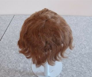 Antique Brunette Mohair Doll Wig For Antique German French Bisque Doll 11 1/2 "
