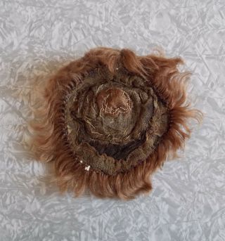 Antique Brunette Mohair Doll Wig for Antique German French Bisque Doll 11 1/2 