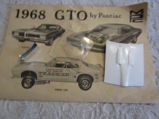 Vintage Mpc 1/25 Instructions 1968 Pontiac Gto & 2 Hoods And Front Trim