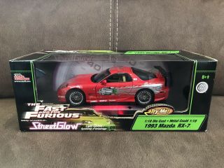 Vvhtr Rare Ertl 1/18 Fast And Furious Mazda Rx7 With Street Glow