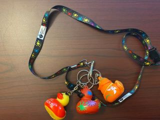 American Heart Association Key Chain P.  E.  Rocks Duck W/ Lanyard Rare