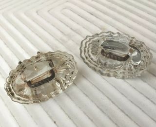 Pair (2) Antique Glass Drawer Pulls From Italy (smaller Pair)