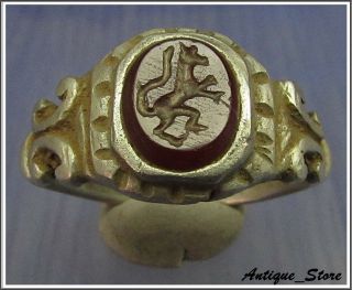 Nemean Lion Ancient Silver Legionary Roman Ring Intaglio Rare