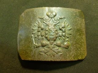 Real Imperial Russian Army Soldier Brass Belt Buckle Wwi Period Small Type Rare