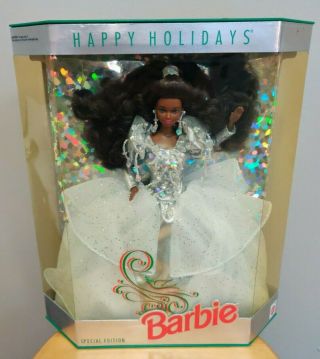 Rare 1992 Happy Holidays African American Barbie Doll Mattel 2396 Nrfb