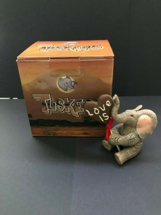 Tuskers Love Is Chocolate Elephant Figurine Vintage Rare Ca91276