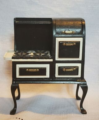 Dollhouse Miniature 1:12 Wood Vintage Gas Stove