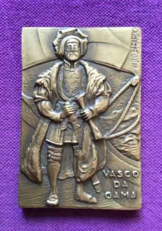 Antique And Rare Bronze Medal Of Portuguese Navigator Vasco Da Gama