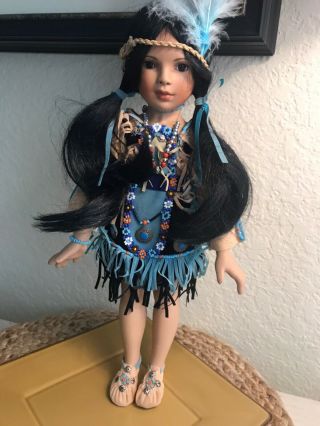 Porcelain Indian Squaw Doll Rare Patricia Rose 2000 Native American