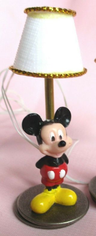 VINTAGE MINIATURE MICKEY & MINNIE MOUSE ELECTRIFIED LAMPS BY JUDY MARKS 2