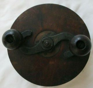 Antique Meisselbach 6 1/2 " Wood And Brass Fishing Reel Good Luck Side Caster