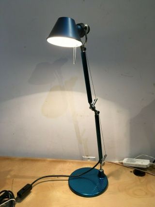 Artemide Tolomeo Mini Architects Table/desk Lamp Made In Italy - Rare Blue Clr