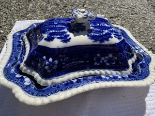 One Antique Copeland Spode’s Tower Blue Rectangular Covered Serving Dish